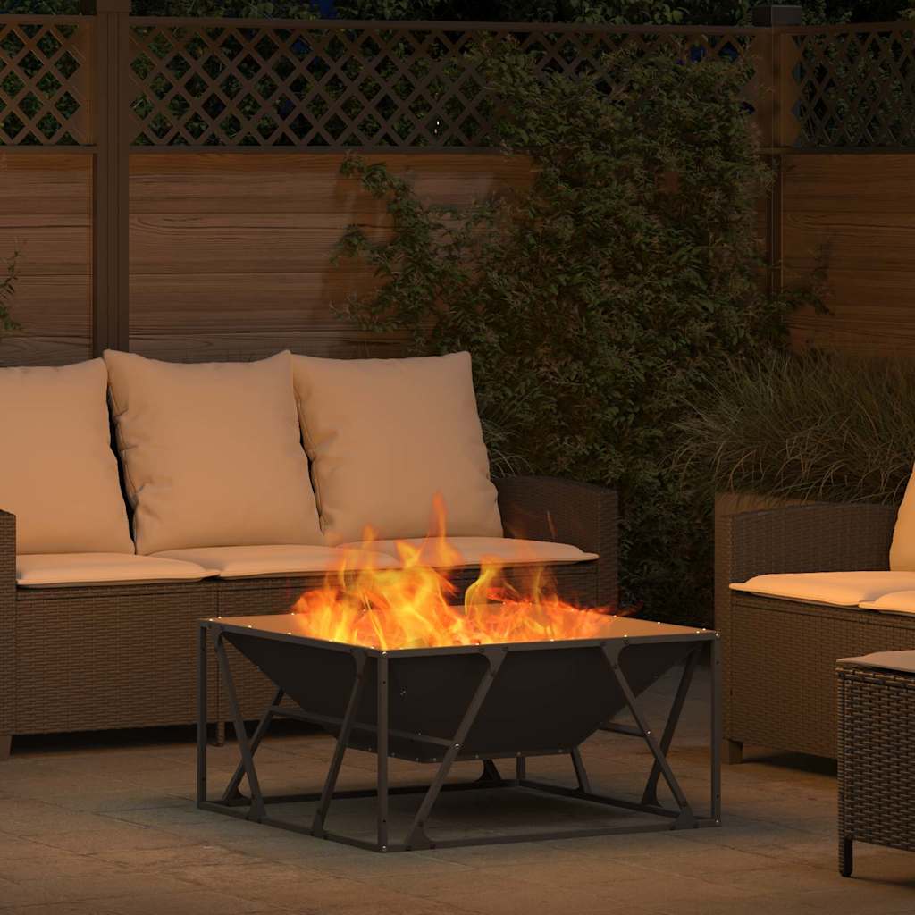 Fire Pit Preto 80 x 80 x 40 cm Aço