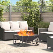 Fire Pit Preto 80 x 80 x 40 cm Aço