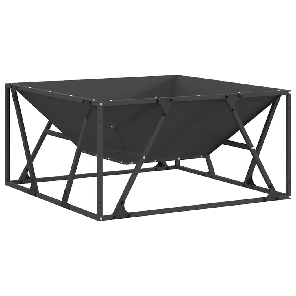 Fire Pit Preto 80 x 80 x 40 cm Aço