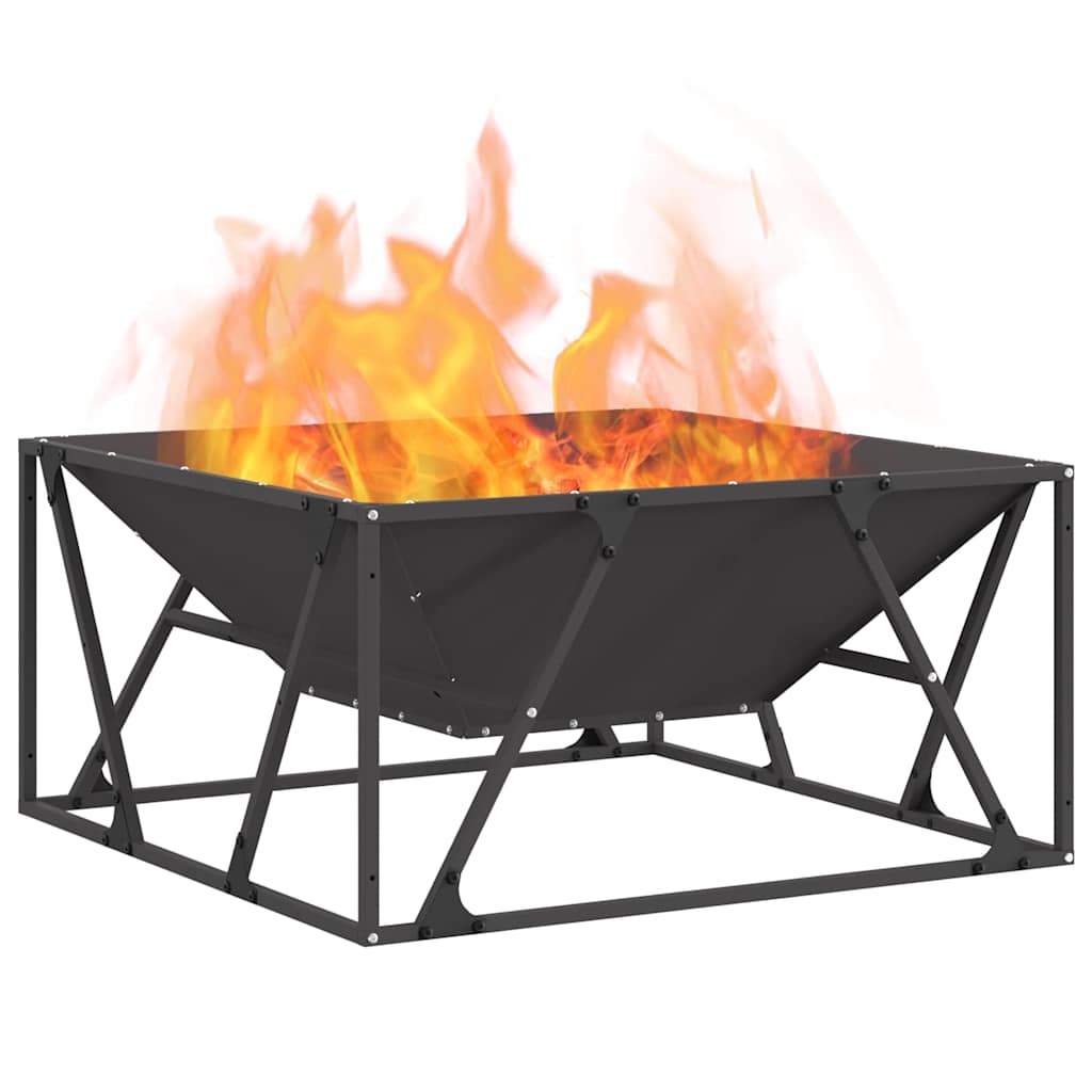 Fire Pit Preto 80 x 80 x 40 cm Aço