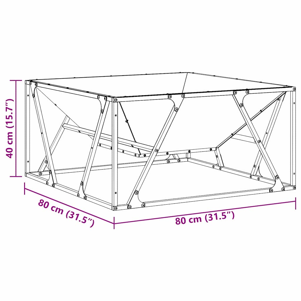Fire Pit Preto 80 x 80 x 40 cm Aço