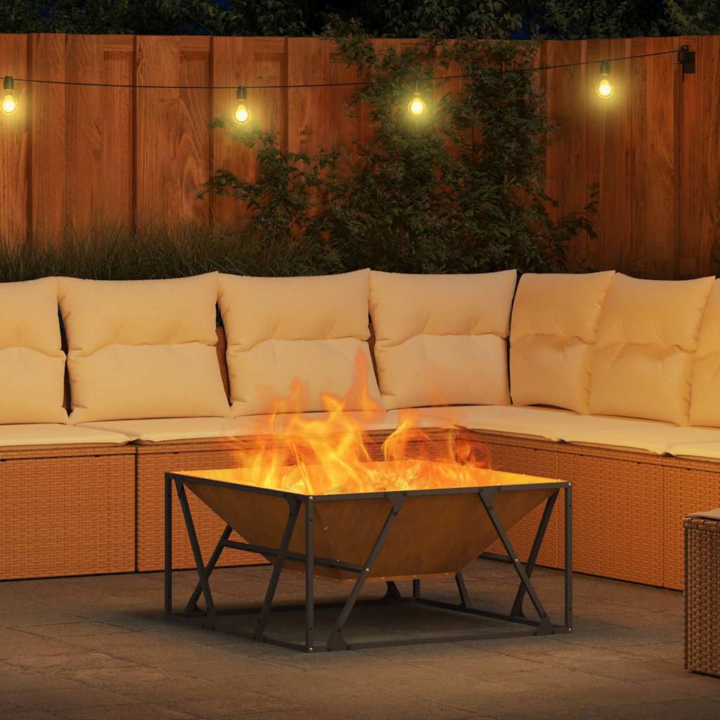 Fire Pit Castanho 80 x 80 x 40 cm Aço