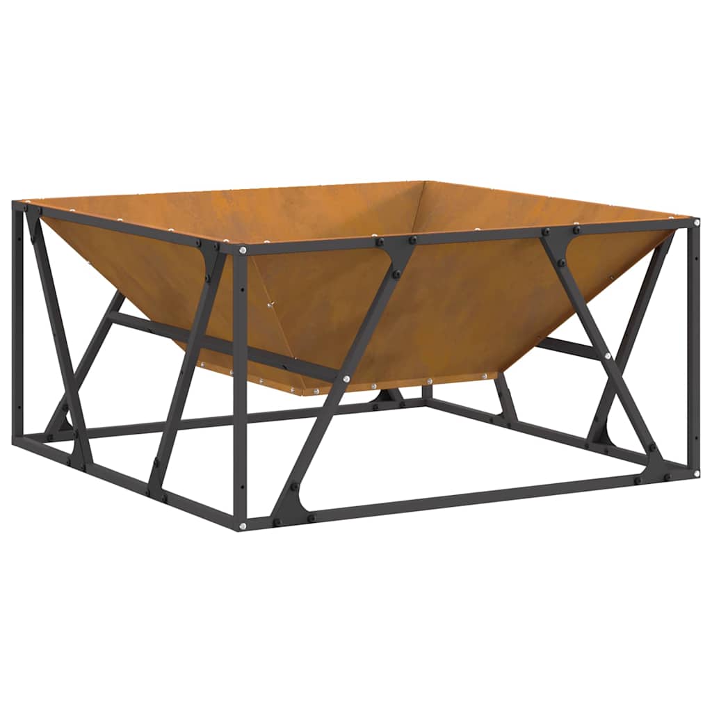 Fire Pit Castanho 80 x 80 x 40 cm Aço