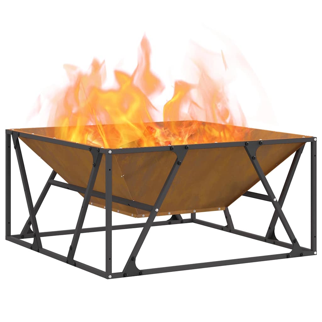 Fire Pit Castanho 80 x 80 x 40 cm Aço