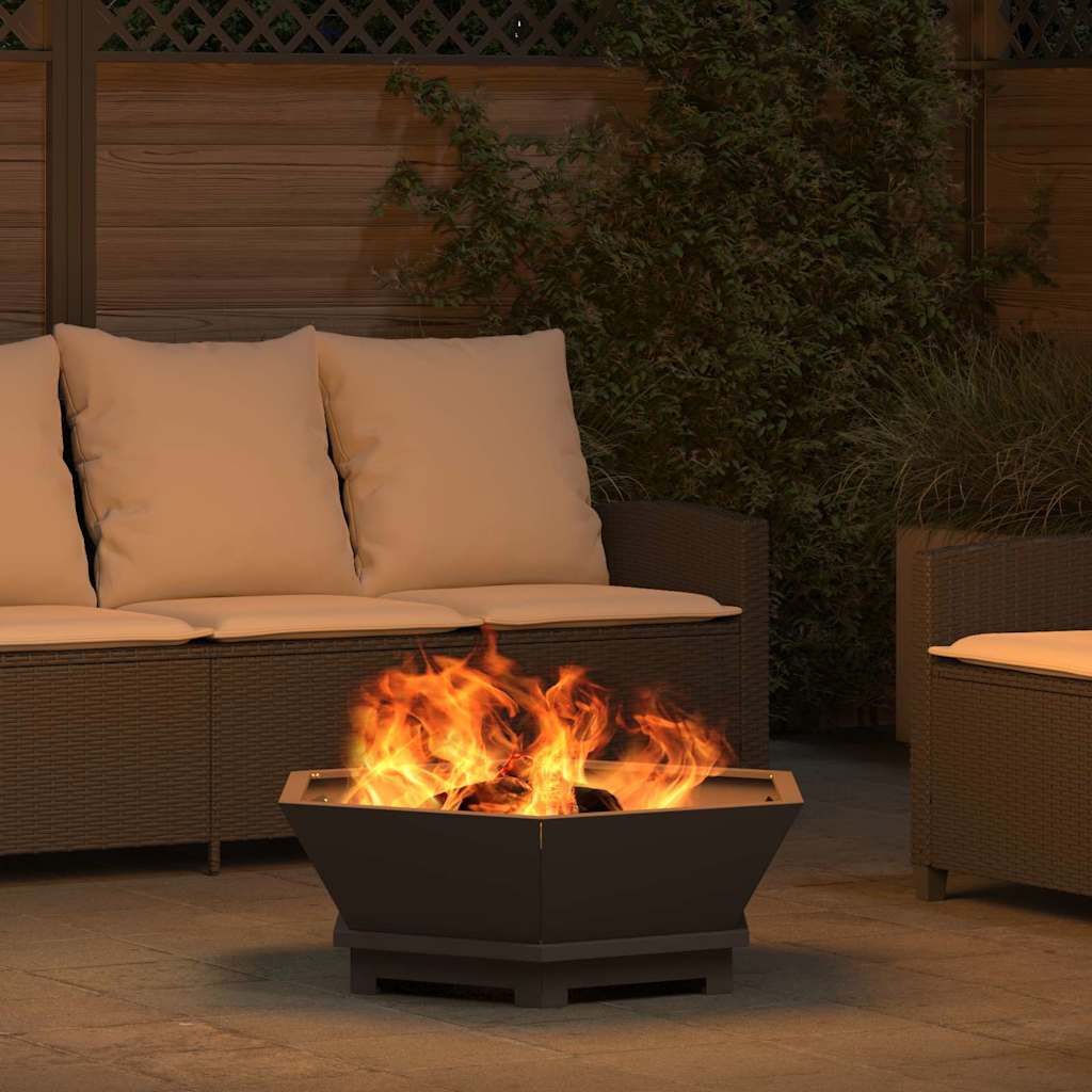 Fire Pit Preto 75 x 75 x 28 cm Aço