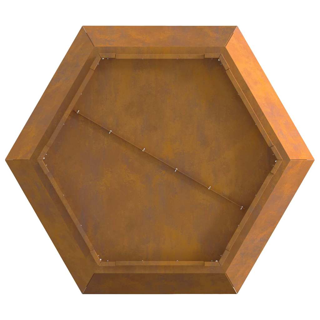 Fire Pit Castanho 75 x 75 x 28 cm Aço corten