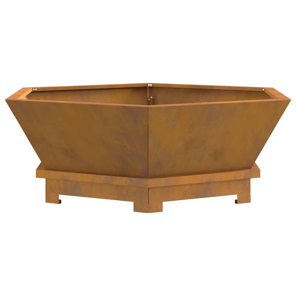 Fire Pit Castanho 75 x 75 x 28 cm Aço corten