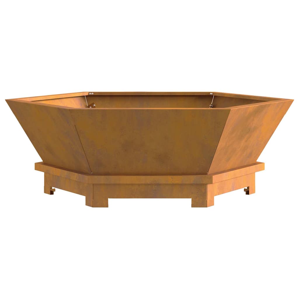 Fire Pit Castanho 75 x 75 x 28 cm Aço corten