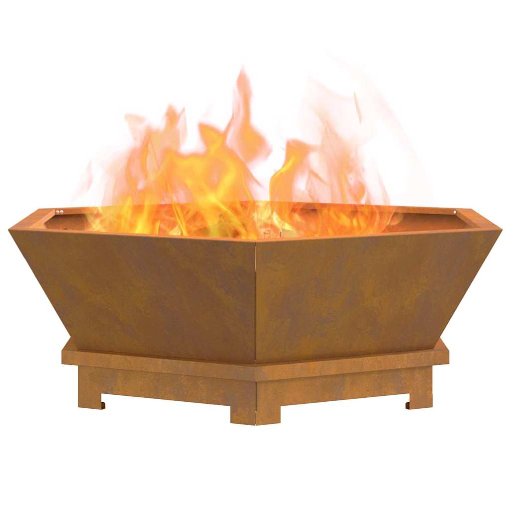 Fire Pit Castanho 75 x 75 x 28 cm Aço corten