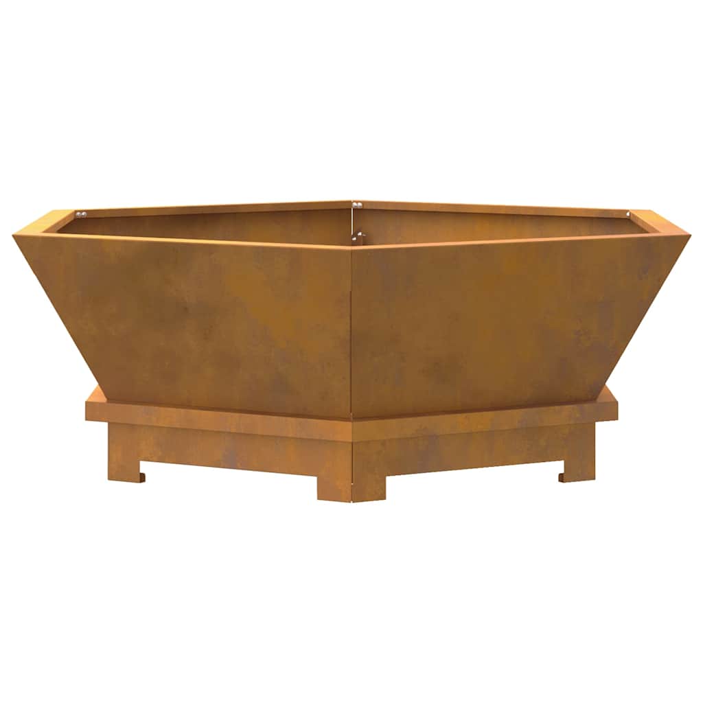 Fire Pit Castanho 75 x 75 x 28 cm Aço corten