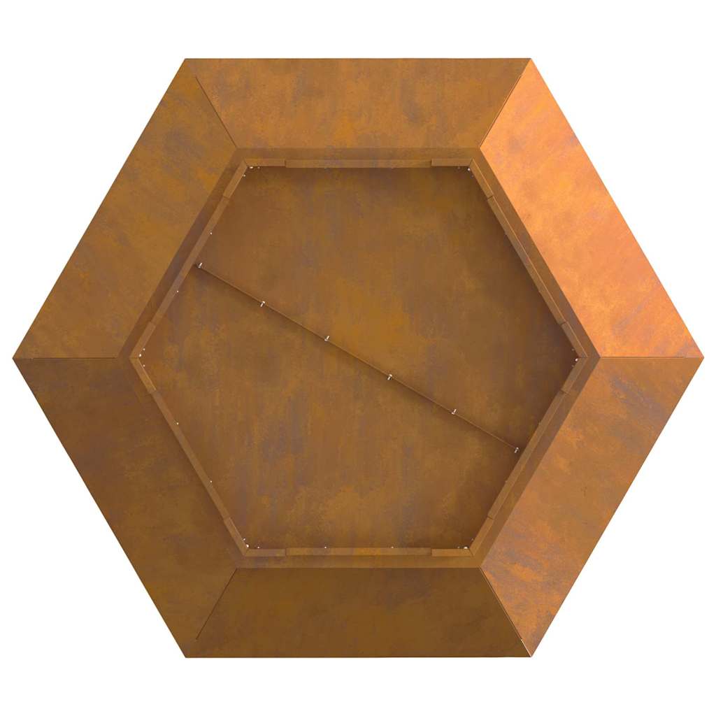 Fire Pit Castanho 100 x 100 x 28 cm Aço corten