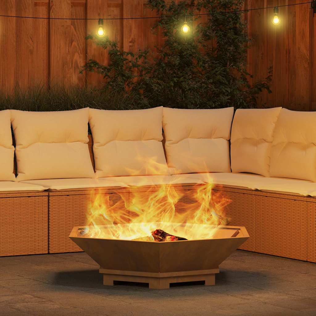 Fire Pit Castanho 100 x 100 x 28 cm Aço corten