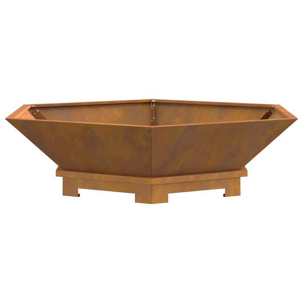 Fire Pit Castanho 100 x 100 x 28 cm Aço corten