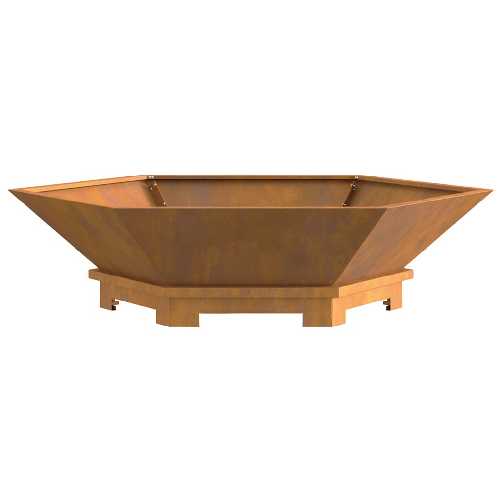 Fire Pit Castanho 100 x 100 x 28 cm Aço corten