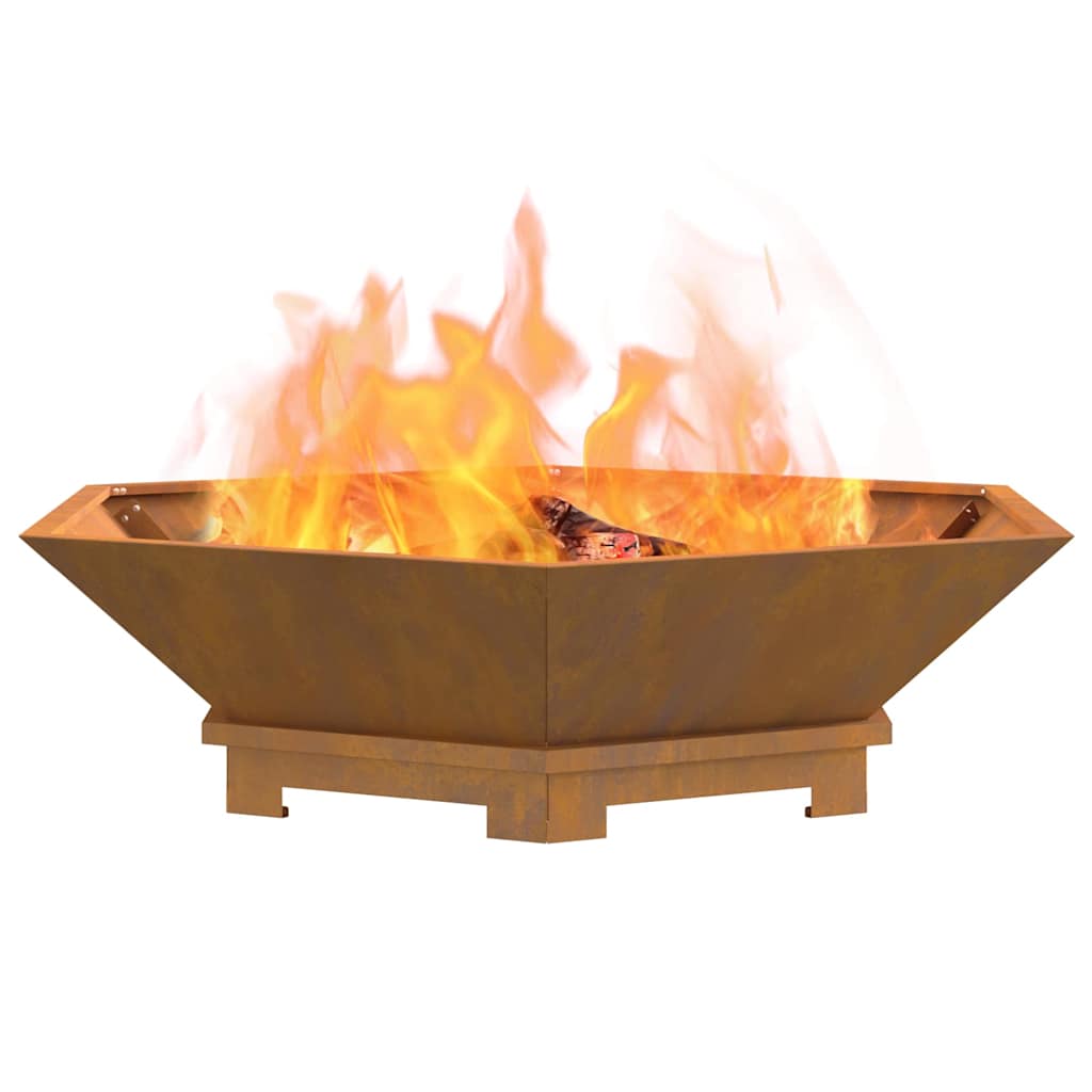 Fire Pit Castanho 100 x 100 x 28 cm Aço corten