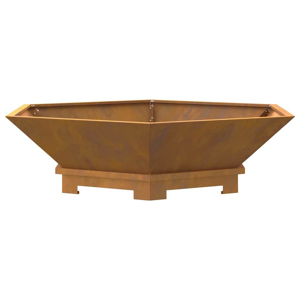 Fire Pit Castanho 100 x 100 x 28 cm Aço corten