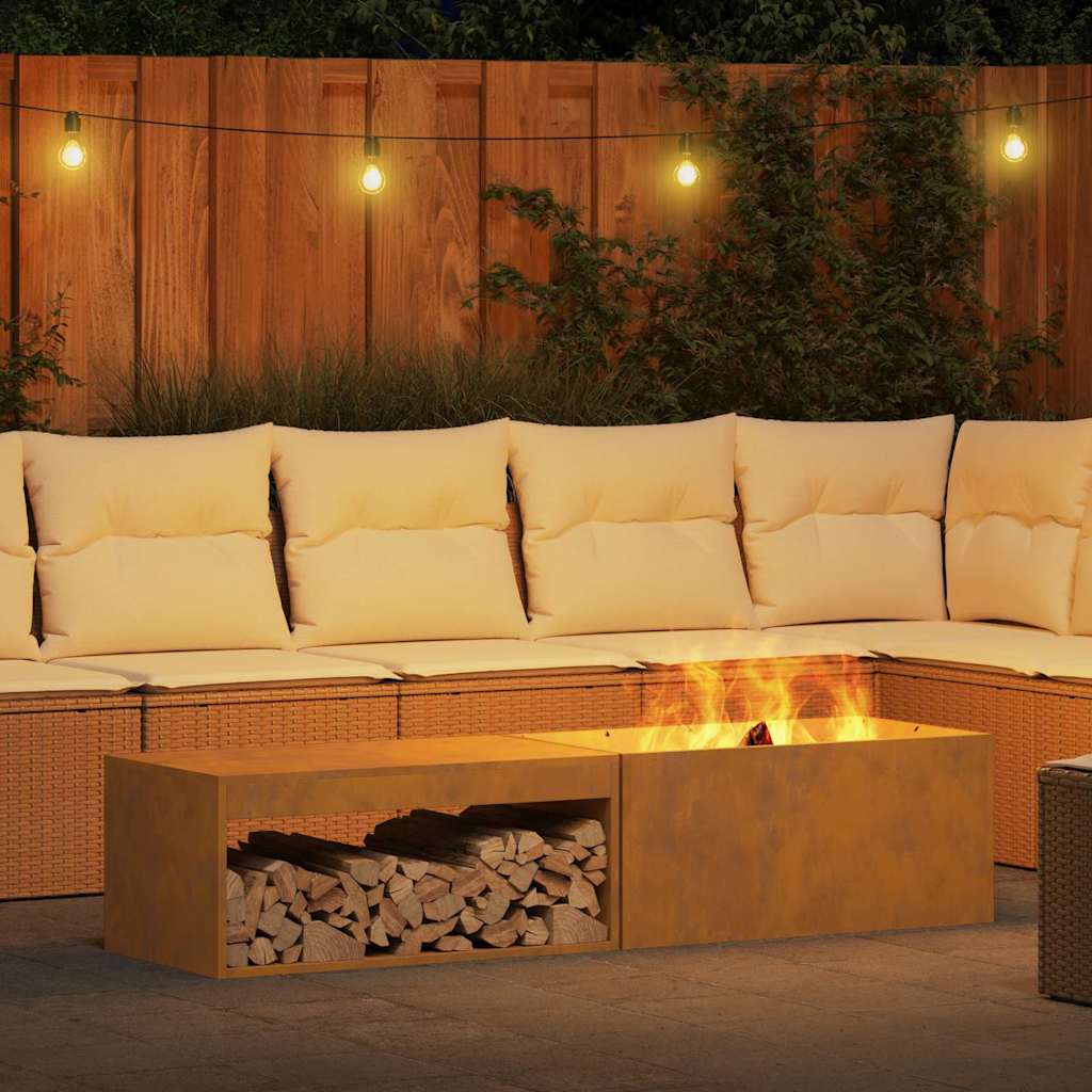 Fire Pit Castanho 160 x 45 x 35 cm Aço