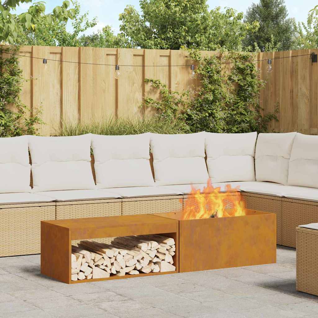 Fire Pit Castanho 160 x 45 x 35 cm Aço