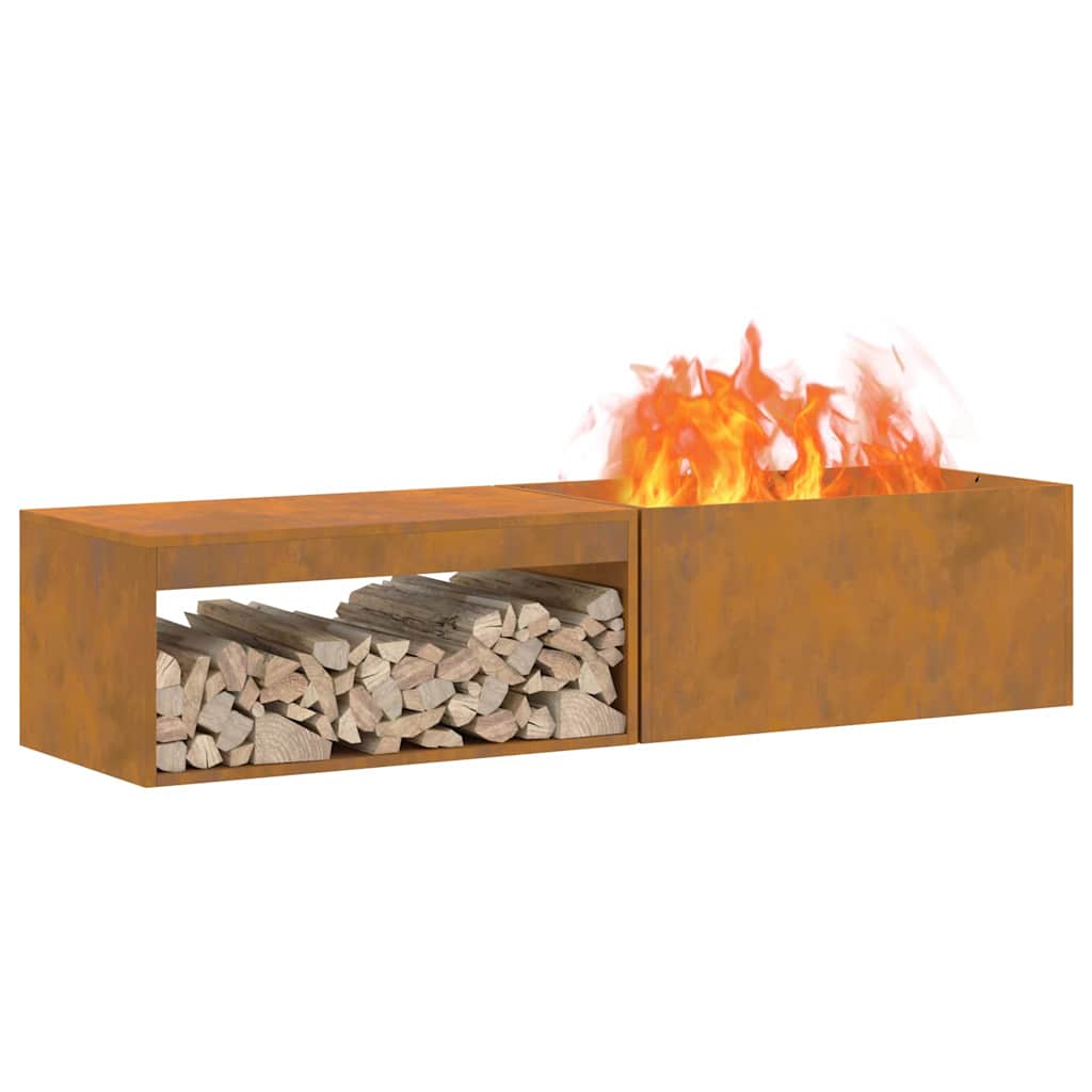 Fire Pit Castanho 160 x 45 x 35 cm Aço