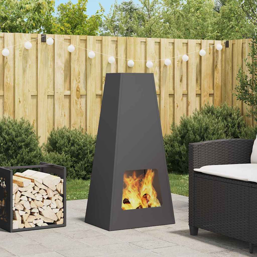 Fire Pit Preto 50 x 35 x 100 cm Aço
