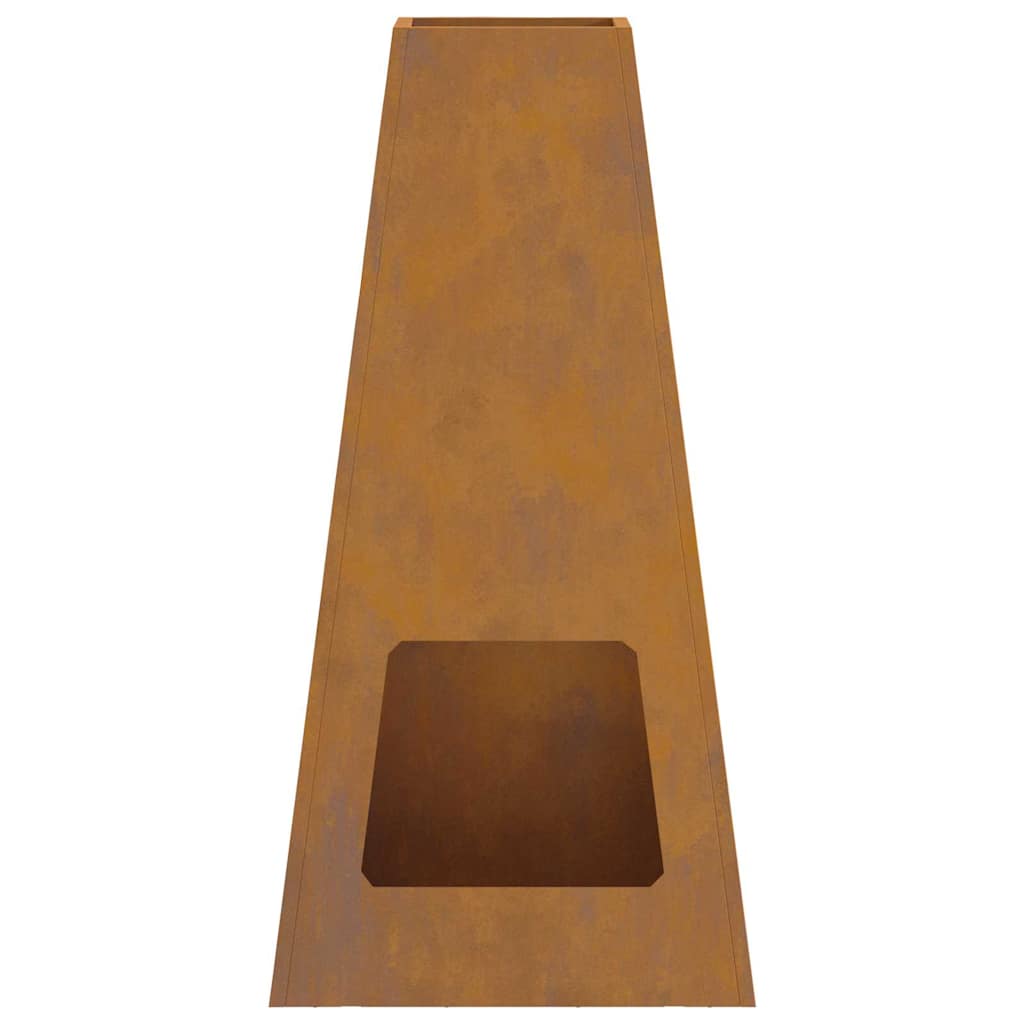 Fire Pit Castanho 50 x 35 x 100 cm Aço corten