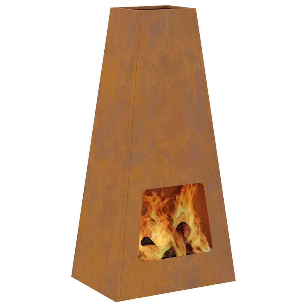 Fire Pit Castanho 50 x 35 x 100 cm Aço corten