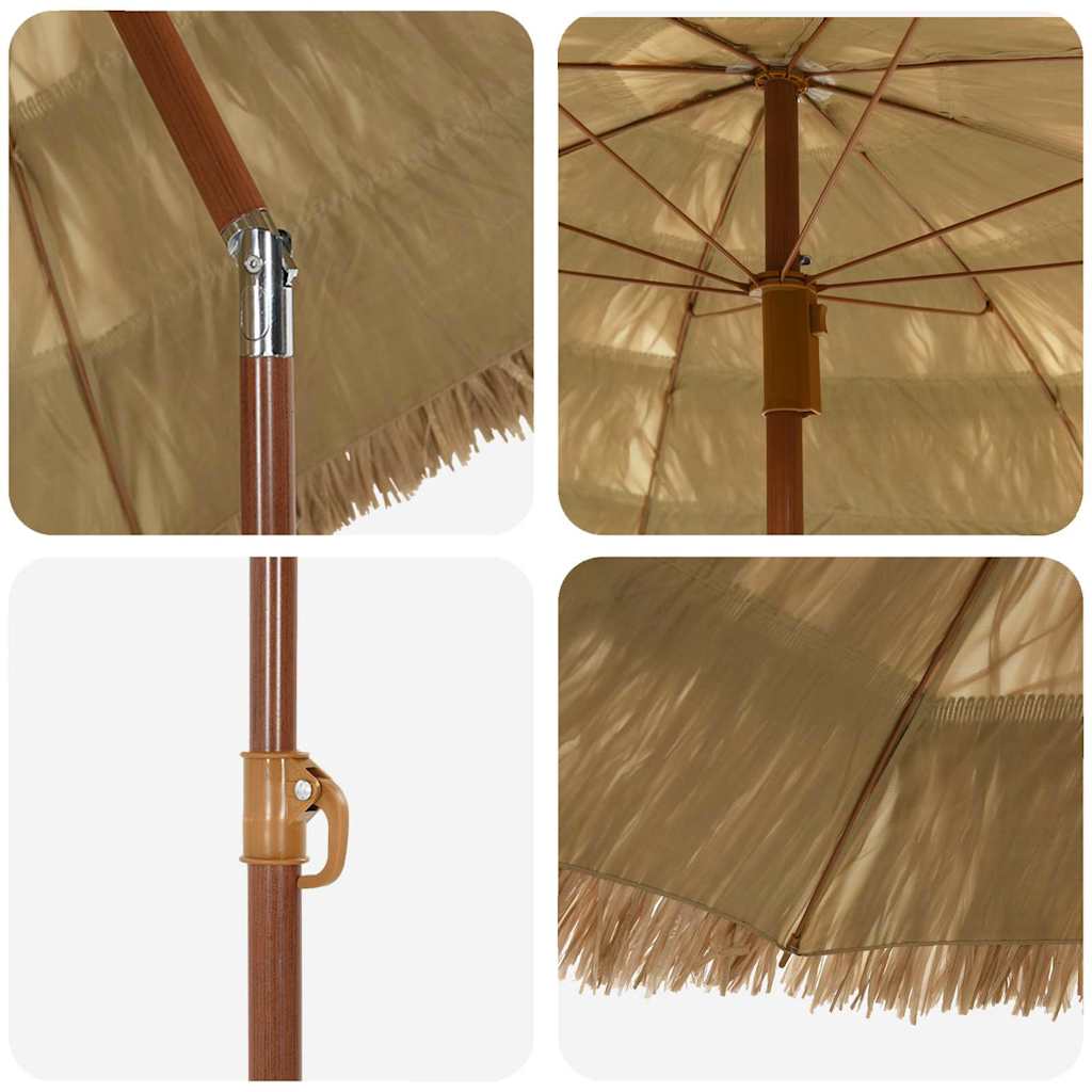 Parasol de Praia Castanho Ø 160 x 196 cm Aço