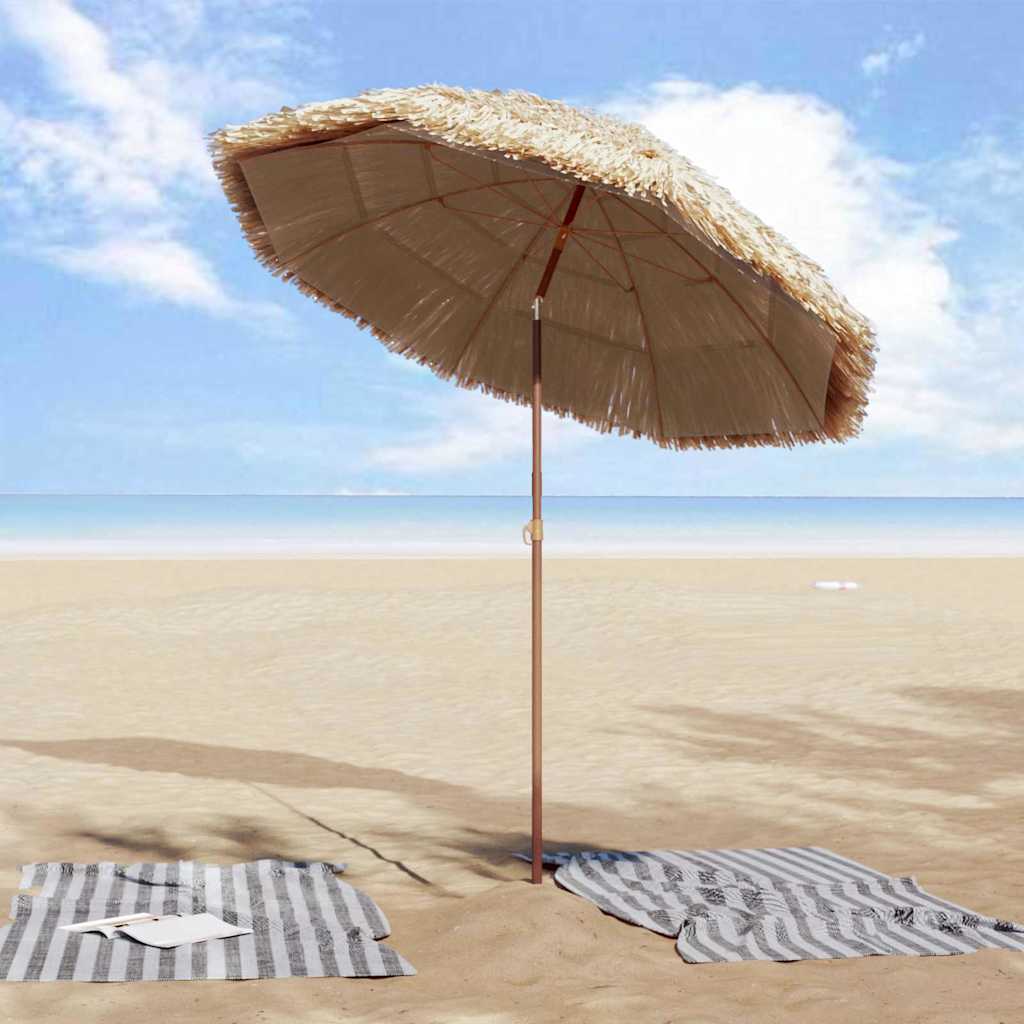 Parasol de Praia Castanho Ø 160 x 196 cm Aço