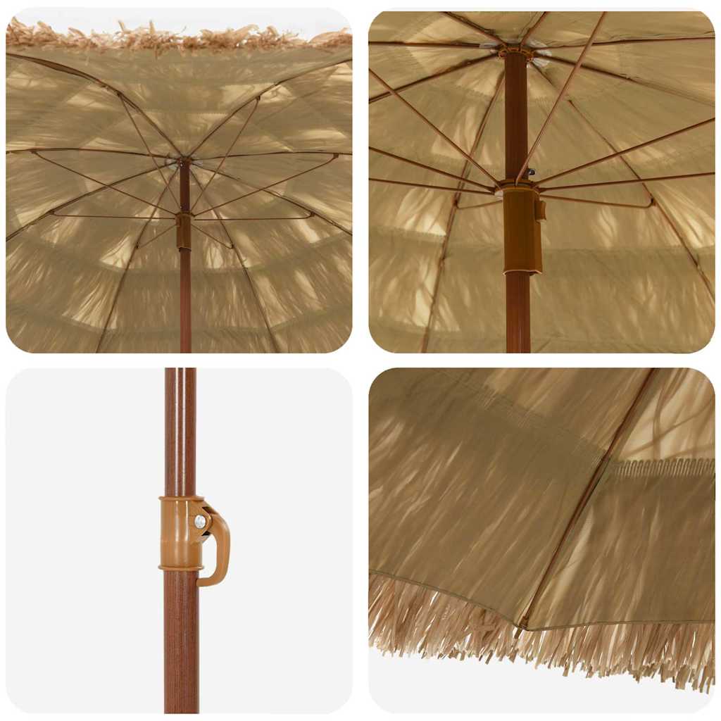 Parasol de Praia Castanho Ø 160 x 196 cm Aço