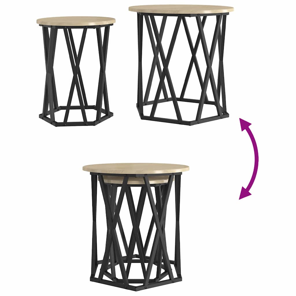Mesa de centro 2 pcs Carvalho sonoma 50 x 50 x 50 cm