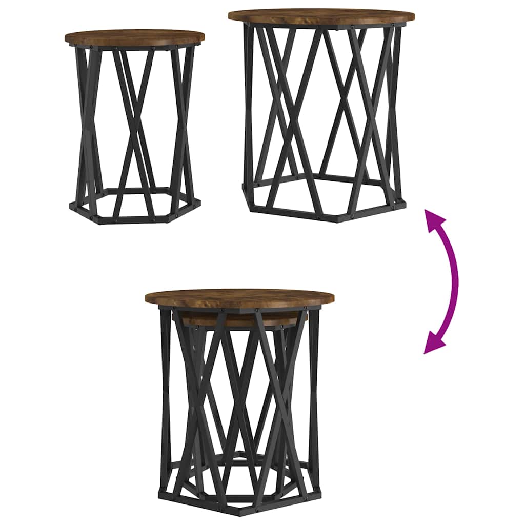Mesa de centro 2 pcs Carvalho fumado 50 x 50 x 50 cm