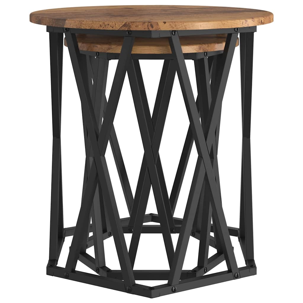 Mesa de centro 2 pcs Madeira antiga 50 x 50 x 50 cm