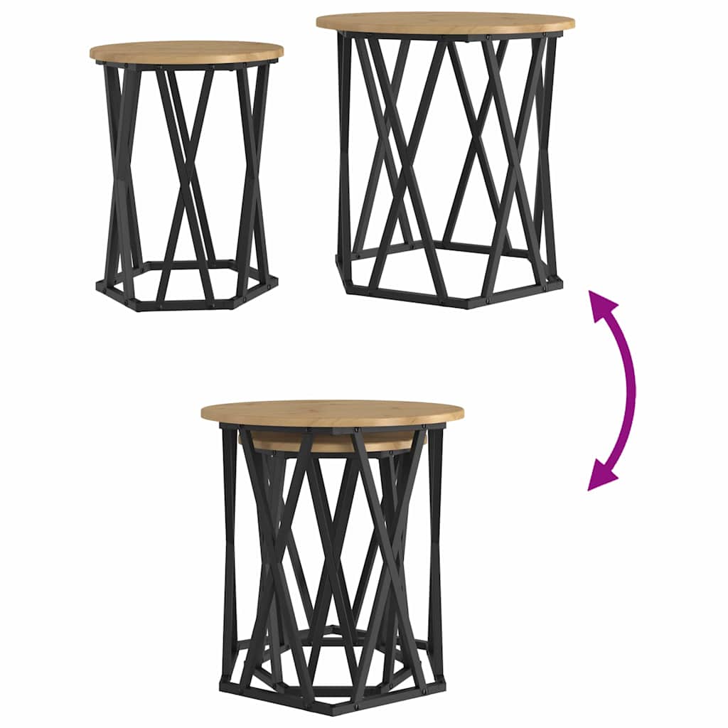 Mesa de centro 2 pcs carvalho artisiano 50 x 50 x 50 cm