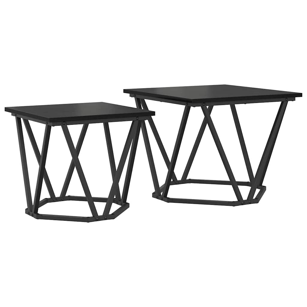 Conjunto de mesas de apoio 2 pcs Carvalho preto 50 x 50 x 40 cm
