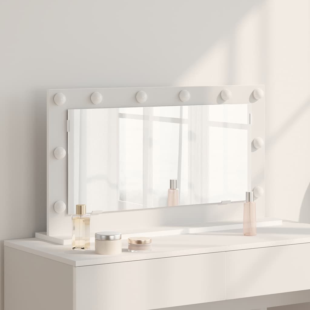 Espelho de Vaidade com luzes de tira LED Branco 80 x 45 x 18 cm