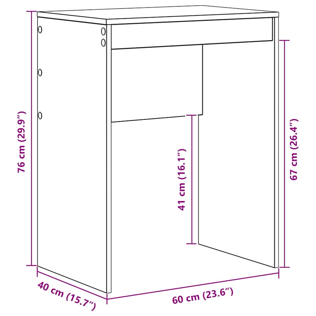 Mesa Cinza Sonoma 60 x 40 x 76 cm