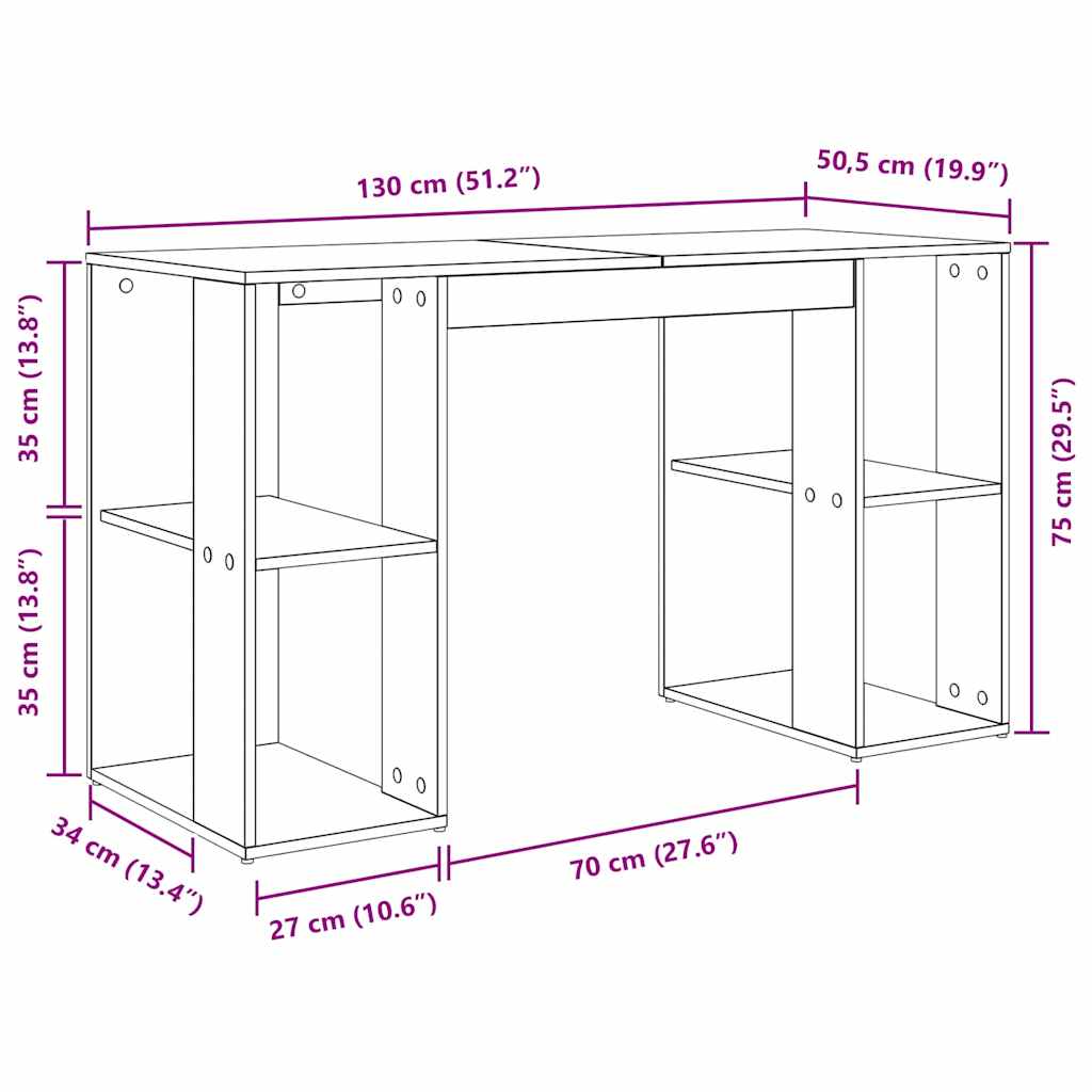 Mesa Madeira Antiga 130 x 50,5 x 75 cm Madeira processada