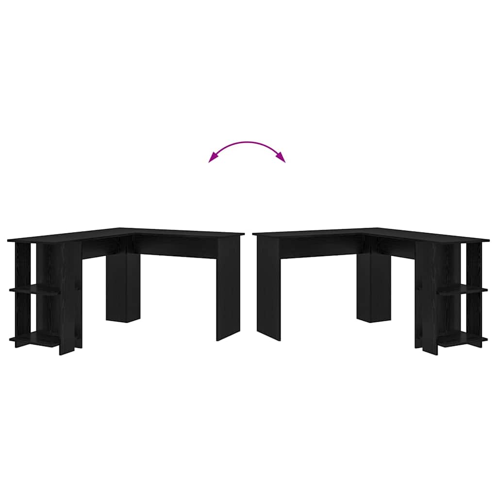 Mesa de Canto com Armazenamento com prateleira Carvalho preto