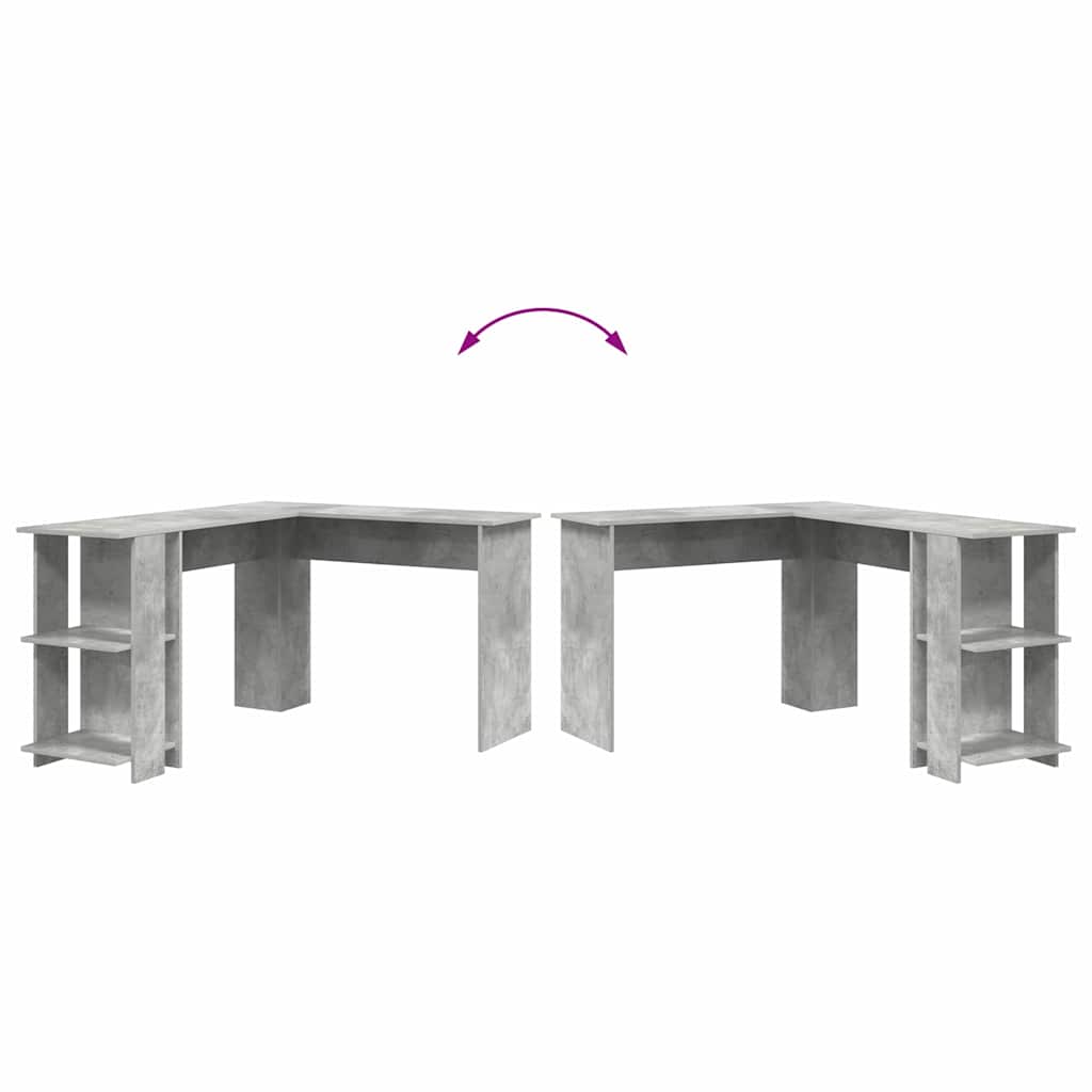 Mesa de Canto com Armazenamento com prateleira Cinzento cimento