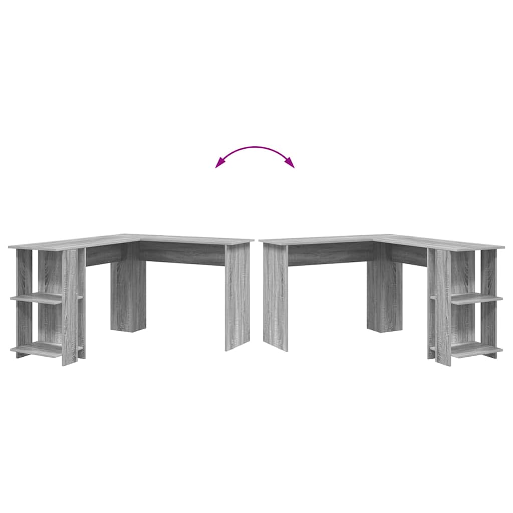 Secretária de canto Cinza Sonoma 140 x 113,5 x 75 cm