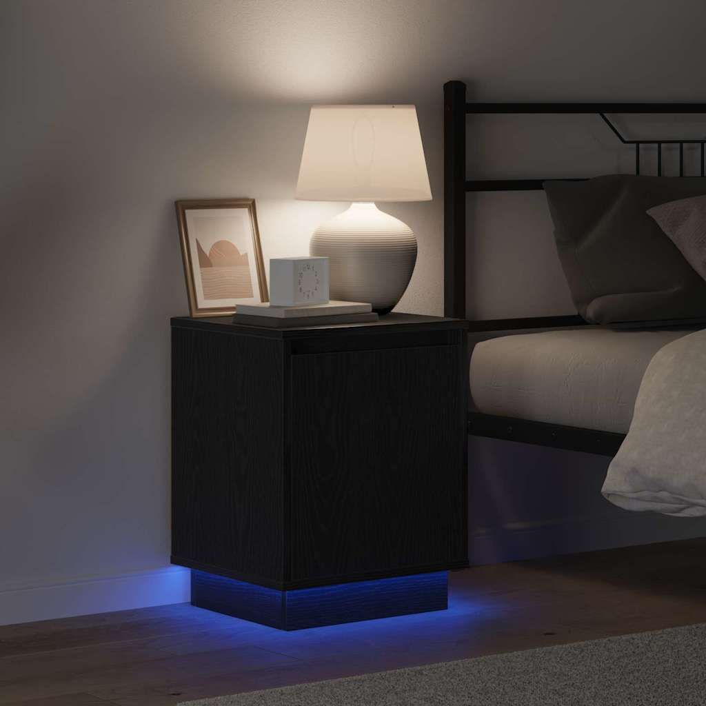 Armário de Cabeceira Preto 39 x 34,5 x 50 cm Madeira processada