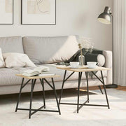 Conjunto de mesas de apoio 2 pcs Carvalho Sonoma e Preto