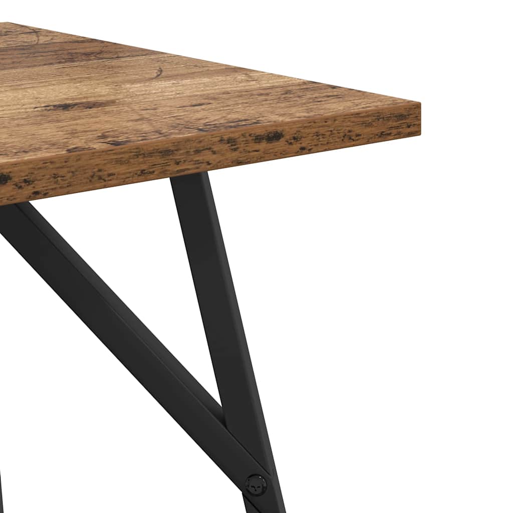 Conjunto de mesas de apoio 2 pcs Madeira Antiga e Preto