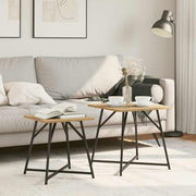 Conjunto de mesas de apoio 2 pcs Carvalho Artesanal e Preto