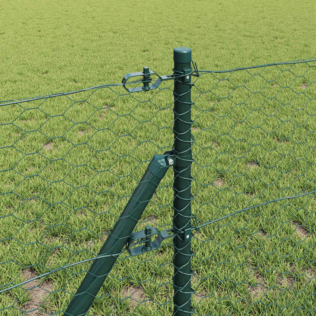 Cerca com Postes Verde 0.6 x 10 m Aço revestido de PVC