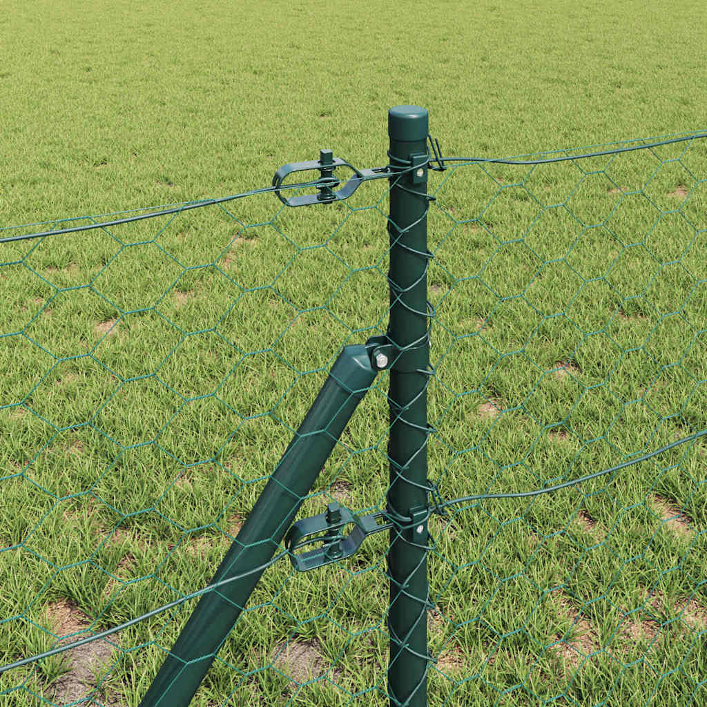 Cerca com Postes Verde 0.6 x 10 m Aço revestido de PVC