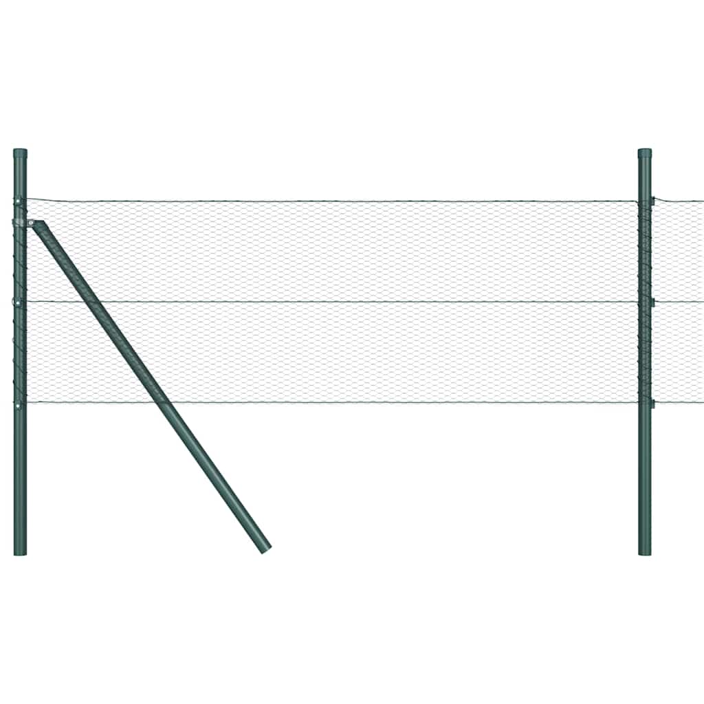 Cerca com Postes Cinzeto 0.4 x 100 m Aço revestido de PVC