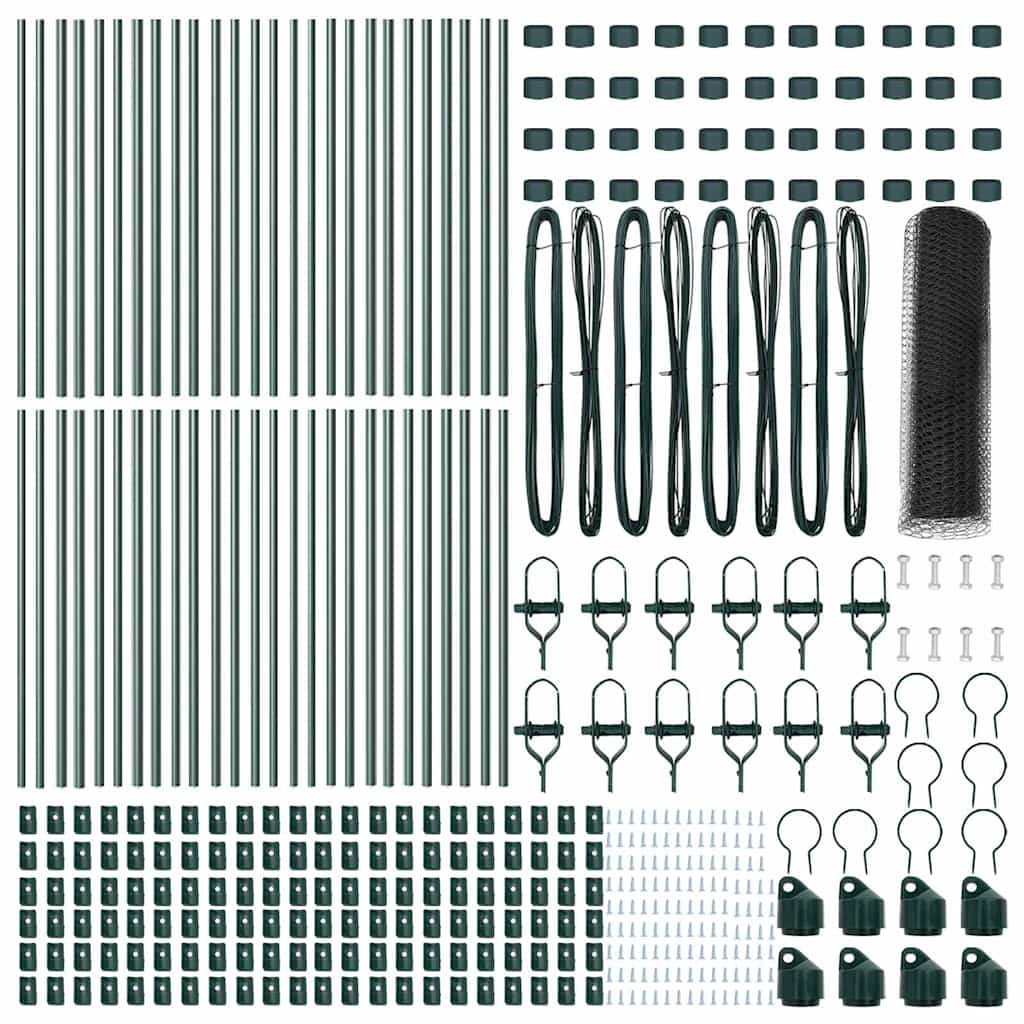 Cerca com Postes Cinzeto 0.4 x 100 m Aço revestido de PVC