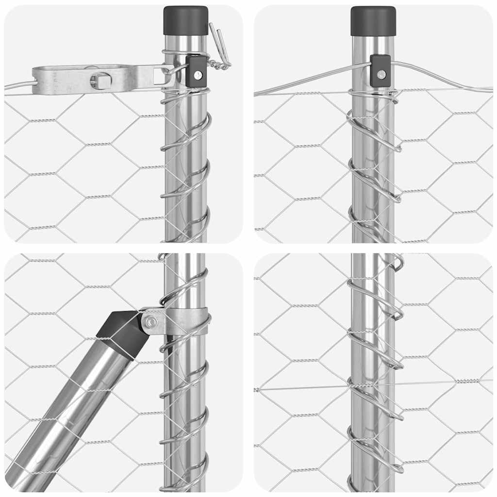 Cerca com Postes Prateado 0.8 x 10 m Aço revestido de PVC