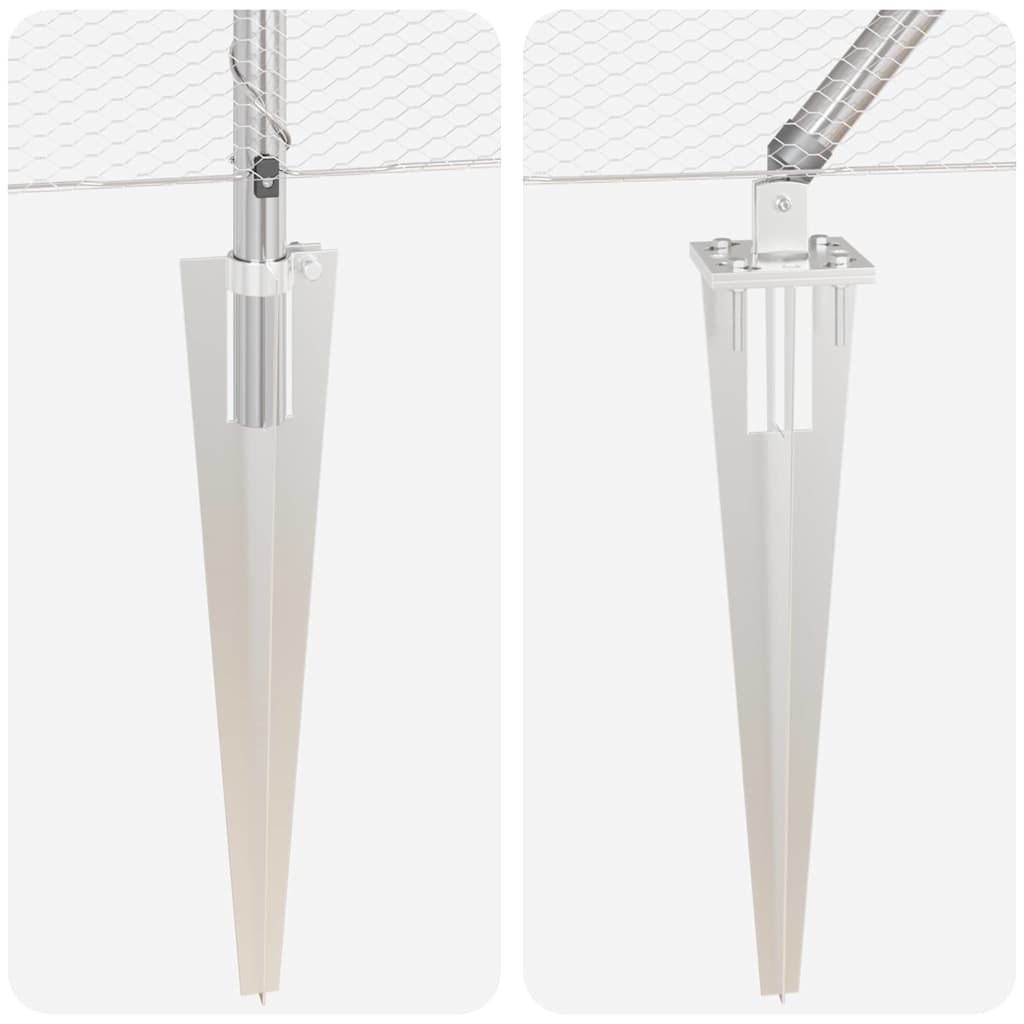 Cerca com Postes Prateado 0.6 x 10 m Aço revestido de PVC